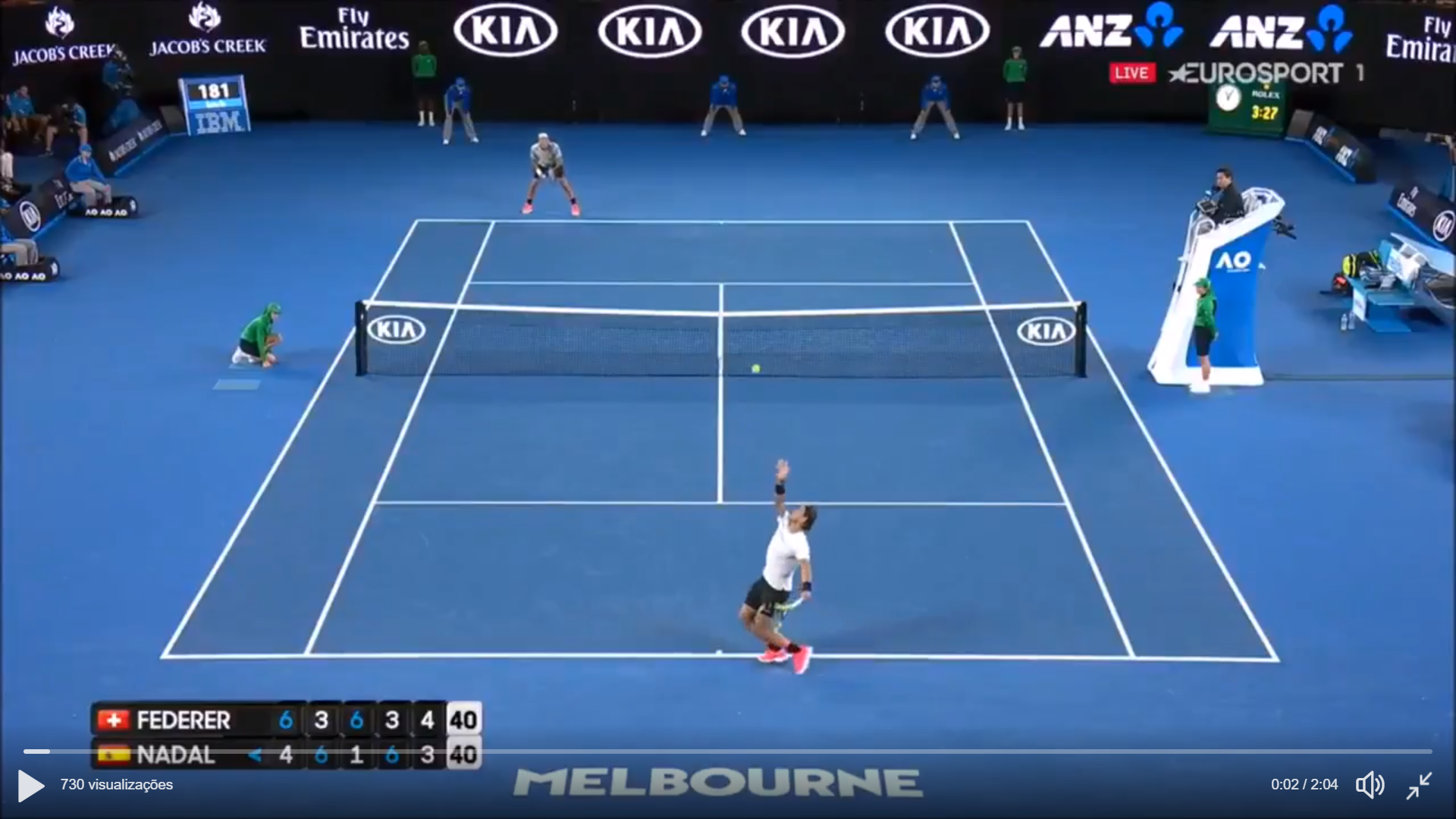 Roger Federer vs. Rafael Nadal, final do Australian Open