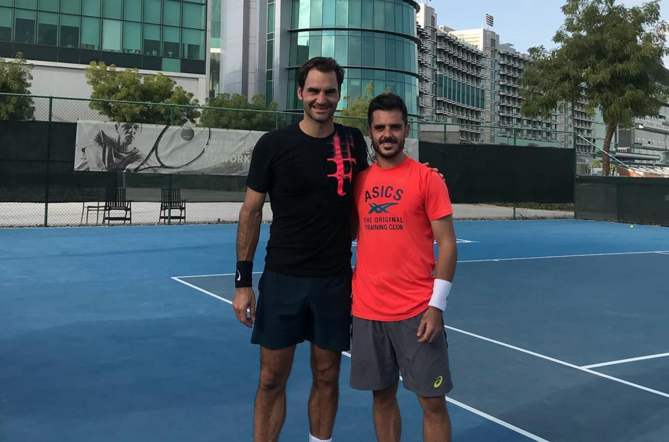 Roger Federer e Thomas Fabbiano no Dubai